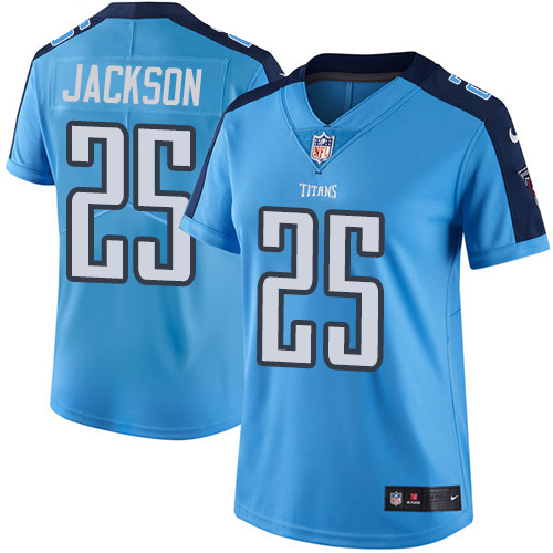 Nike Titans #25 Adoree' Jackson Light Blue Women's Stitched NFL Limited Rush Jersey